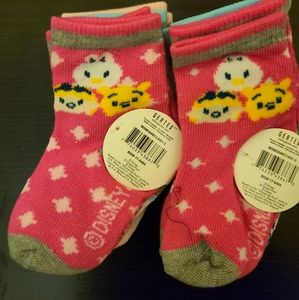 Six Pairs Girls 12 to 24 months Disney Socks